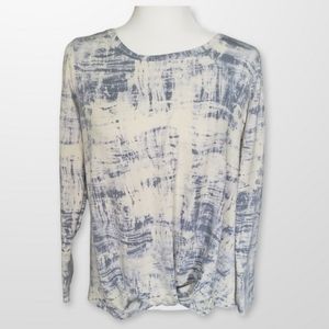 Knox Rose Tie dye Crew Neck Long Sleeve Shirt/Sweatshirt Knotted Front